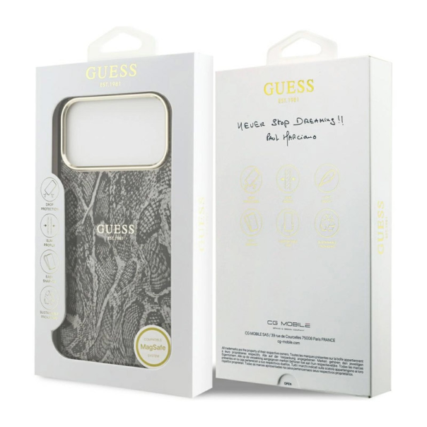 Maska za iPhone 17 Pro Max Guess Python Pattern MagSafe crna - DRO621576