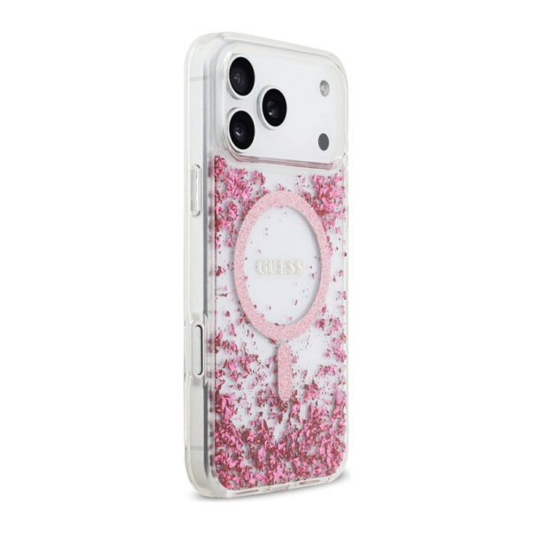 Maska Guess Resin Bottom Glitter MagSafe zaiPhone 17 Pro Max pink - EP2669821