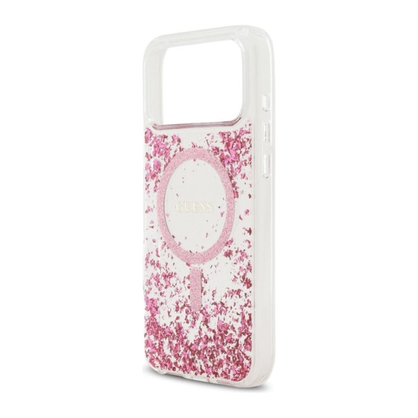 Maska Guess Resin Bottom Glitter MagSafe zaiPhone 17 Pro Max pink - EP2669821