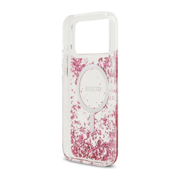 Maska Guess Resin Bottom Glitter MagSafe zaiPhone 17 Pro Max pink - EP2669821