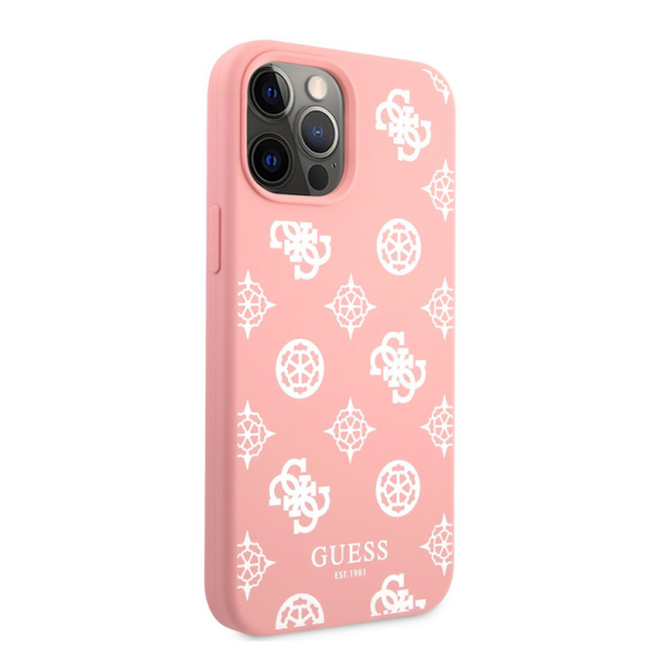 Maska za iPhone 12 Pro Max Guess White Peony pink - GUHCP12LLSPEWPI