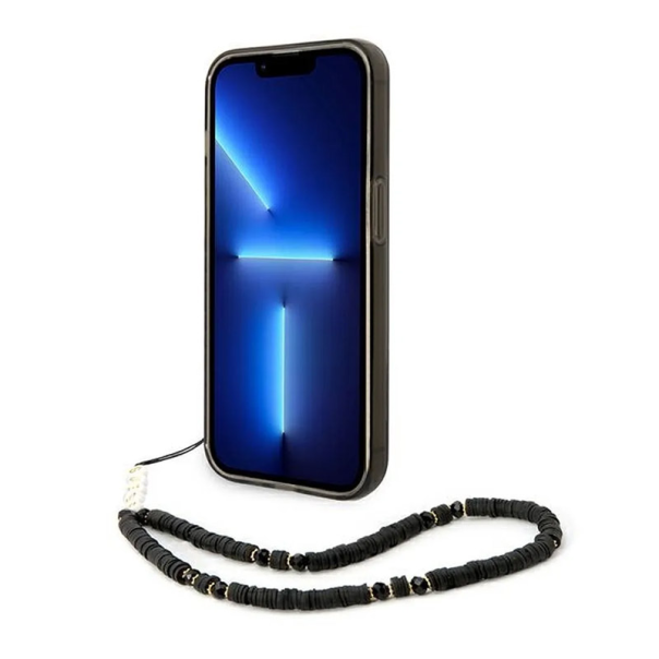 Maska za iPhone 14 Pro hardcase Translucent Pearl Strap Guess crna - GUHCP14LHGCOHK