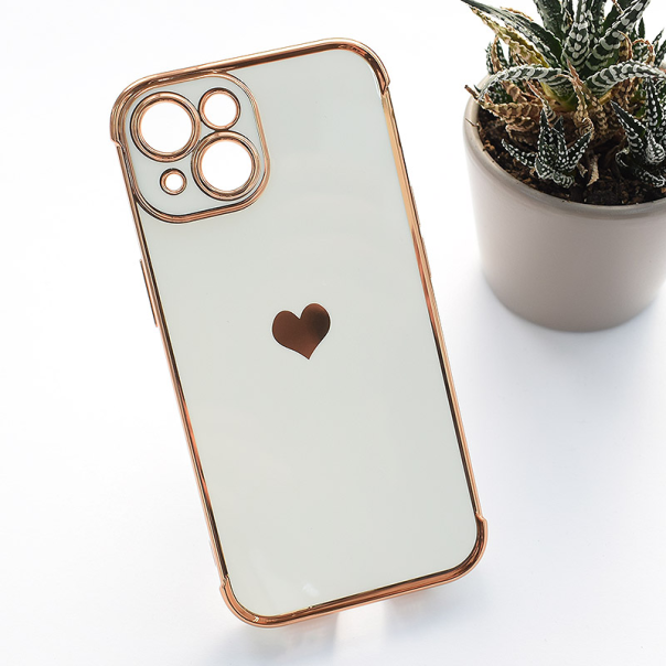Maska za iPhone 15 Heart Frame bela - 614337