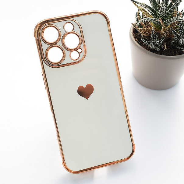 Maska za iPhone 15 Pro Max Heart Frame bela - 614341