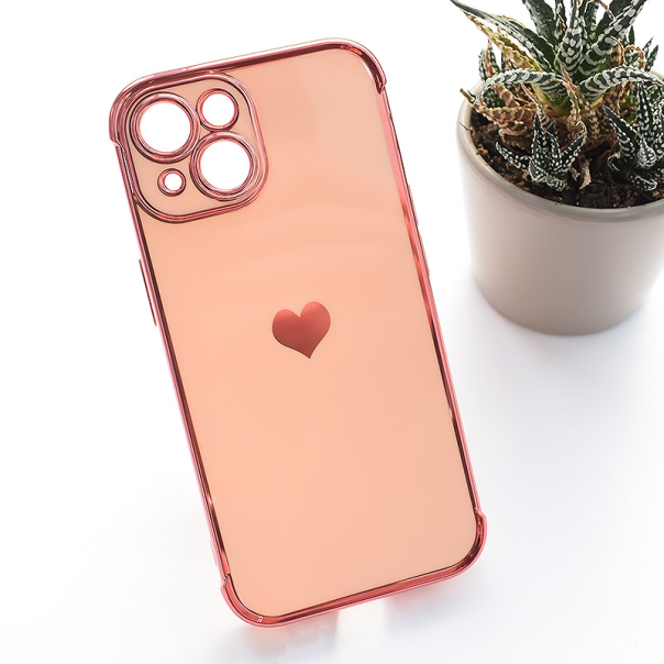 Maska za iPhone 15 Heart Frame roze - 614338-1