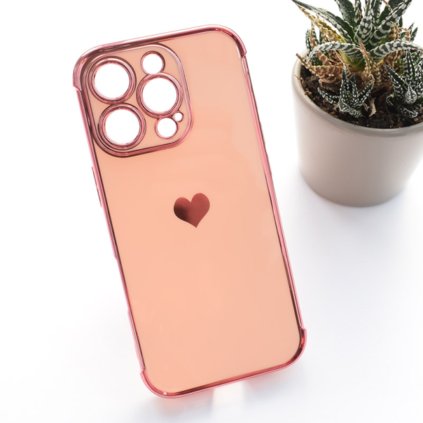 Maska za iPhone 16 Pro Heart Frame roze - 614334