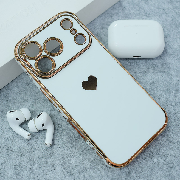 Maska za iPhone 17 Pro Max Heart Frame bela - 619187