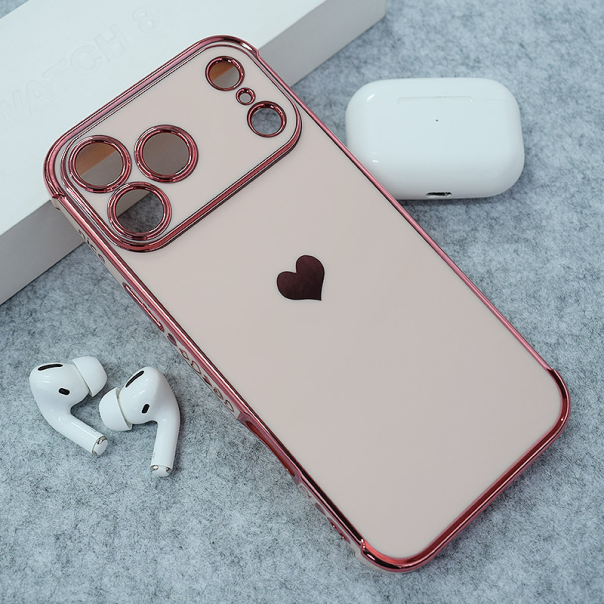 Maska za iPhone 17 Pro Max Heart Frame roze - 619188