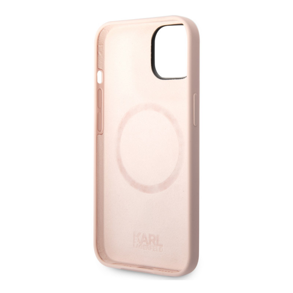 Maska za iPhone 14 Plus  Karl Lagerfeld and Choupette Liquid Silicone Pink - KLHCP14MSSKCI