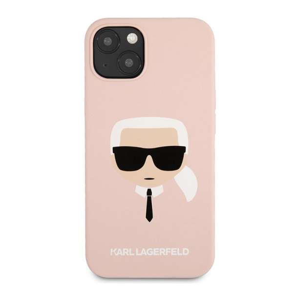 Maska za iPhone 13 Light Pink Karl Lagerfeld Hc Silicone Karl Head - KLHCP13MSLKHLP