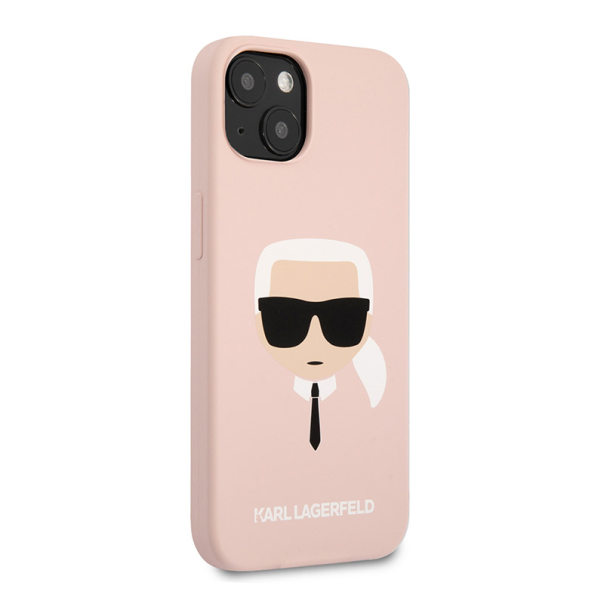 Maska za iPhone 13 Light Pink Karl Lagerfeld Hc Silicone Karl Head - KLHCP13MSLKHLP