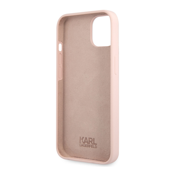 Maska za iPhone 13 Light Pink Karl Lagerfeld Hc Silicone Karl Head - KLHCP13MSLKHLP