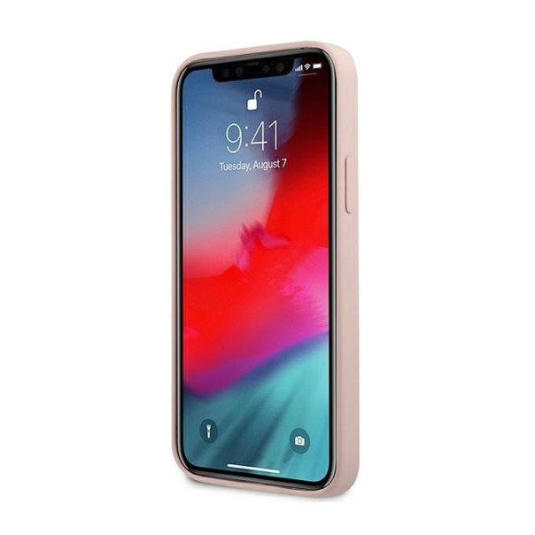 Maska za iPhone 12 Mini pink Karl Lagerfeld Ikonik Outline - KLHCP12SSILTTPI