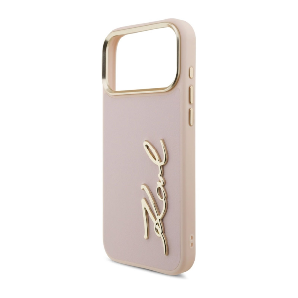 Maska za iPhone 17 Pro Max Karl Lagerfeld Karl Script Logo Case pink - DRO621563