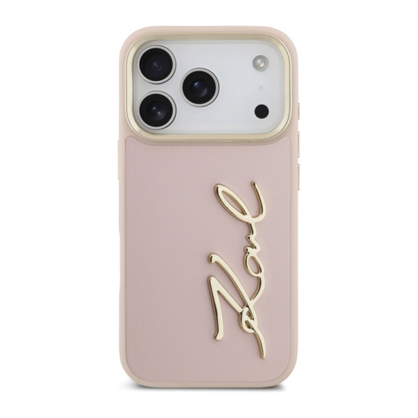 Maska za iPhone 17 Pro Case Karl Lagerfeld Karl Script Logo pink - DRO621564