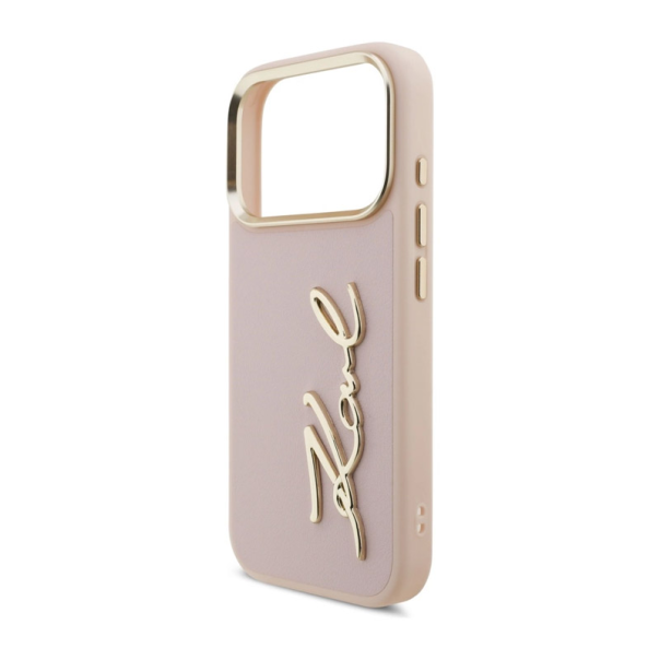 Maska za iPhone 17 Pro Case Karl Lagerfeld Karl Script Logo pink - DRO621564
