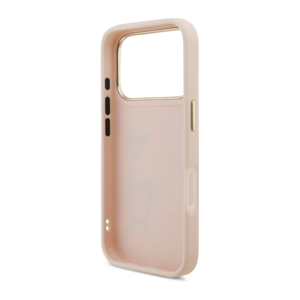 Maska za iPhone 17 Pro Case Karl Lagerfeld Karl Script Logo pink - DRO621564