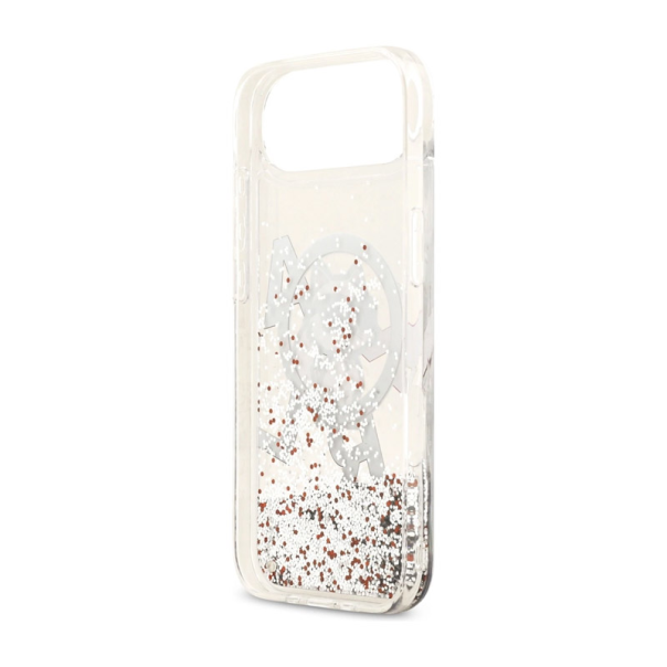 Maska za iPhone Air Karl Lagerfeld Liquid Glitter Choupette Logo MagSafe bela - DRO621582