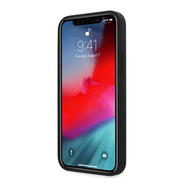 Maska za iPhone 12/ 12 Pro Black Karl Lagerfeld Liquid Silicone Ikonik NFT - KLHCP12MSNIKBCK