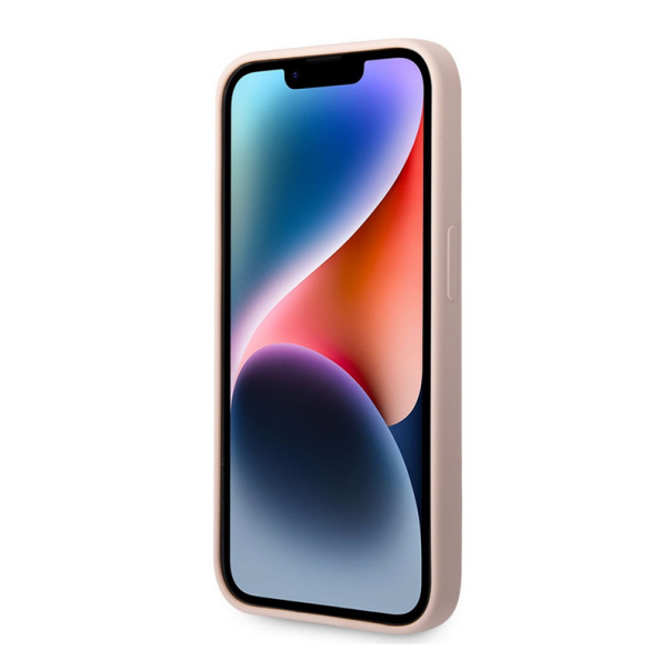 Maska za iPhone 14 Pro Karl Lagerfeld Liquid Silicone Ikonik NFT Pink - KLHCP14LSNIKBCP