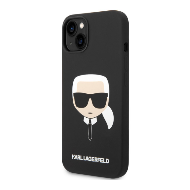 Maska Karl Lagerfeld MagSafe Compatible Case Liquid Silicone Karl Head for iPhone 14 Black - KLHMP14SSLKHBK