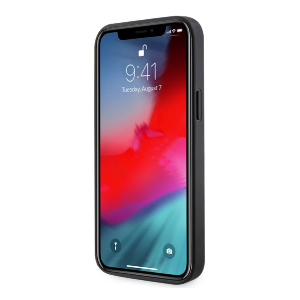 Maska za iPhone 12 Pro Max Black Karl Lagerfeld PU Saffiano Karl and Choupette NFT - KLHCP12LSANKCPK