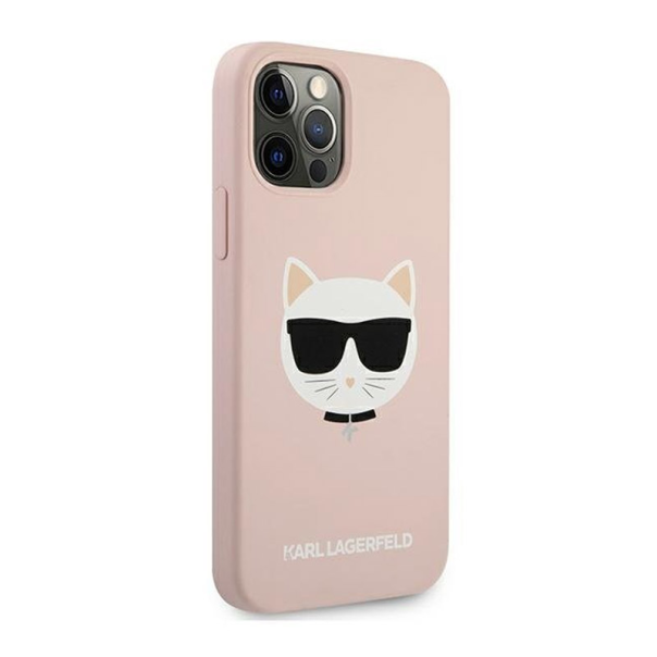 Maska za iPhone 12 Pro Max (67) pink Karl Lagerfeld Silicone Cat - KLHCP12LSLCHLP