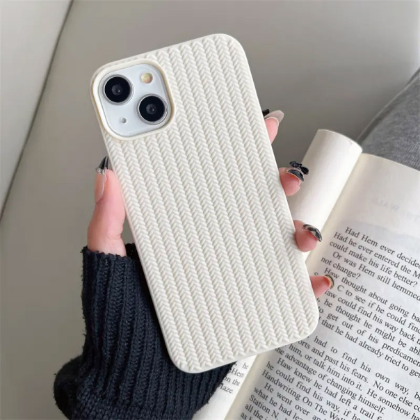 Maska za iPhone 14 Knit roze - 058917