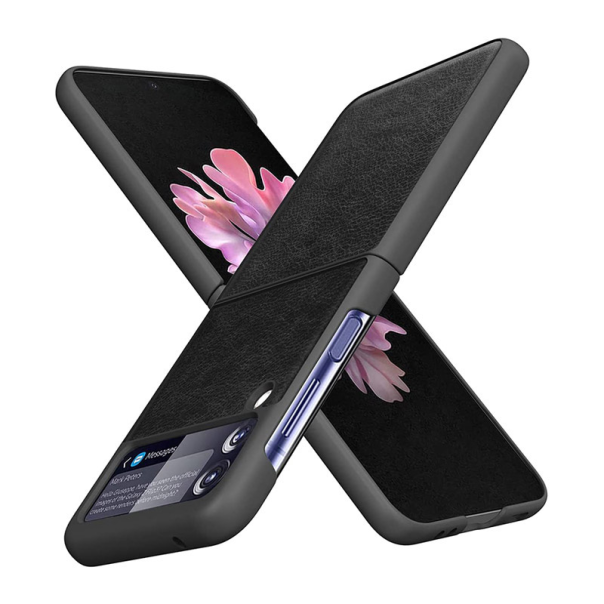 Maska za Samsung Galaxy Z Flip 4 Leather crna - 057517