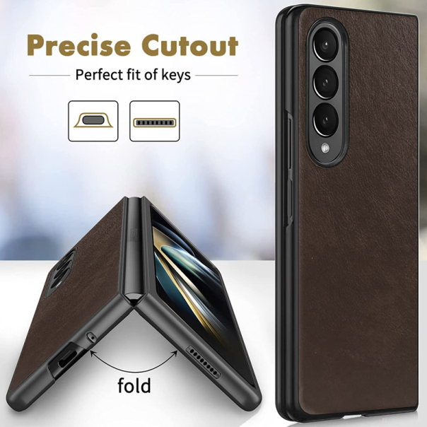 Maska za Samsung Galaxy Z Fold 4 braon Leather - 058116