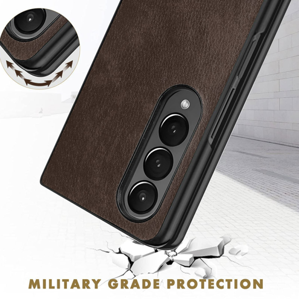 Maska za Samsung Galaxy Z Fold 4 braon Leather - 058116