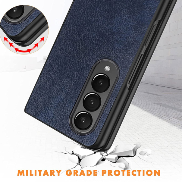 Maska za Samsung Galaxy Z Fold 4 Leather plava - 058115