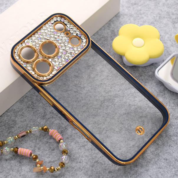 Maska za iPhone 17 Pro Max Luxury Crystal Clear plava - 619982