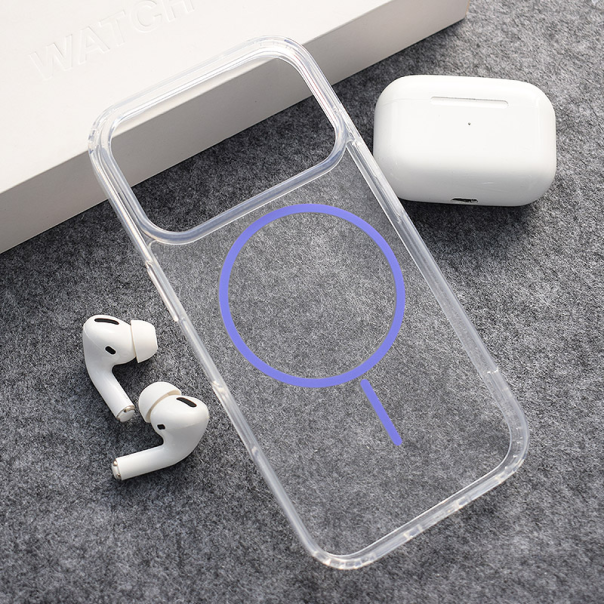 Maska za iPhone 17 Pro Mag Case Clear Slim ljubičasta - 619322