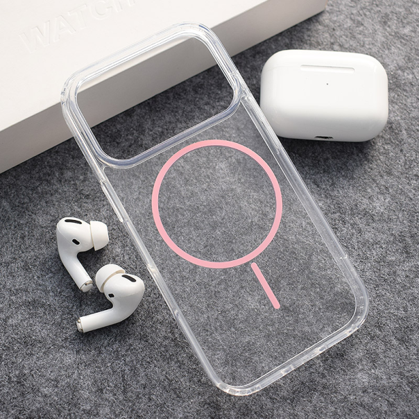 Maska za iPhone 17 Pro Mag Case Clear Slim roze - 619324