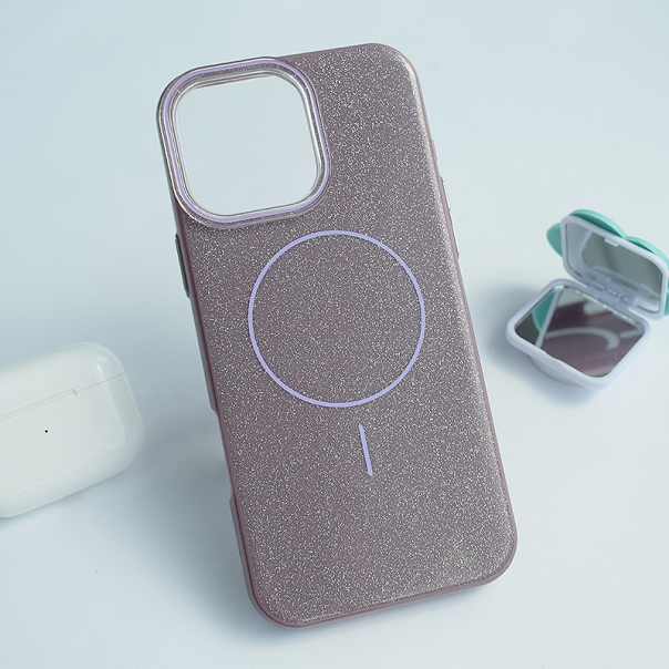 Maska za iPhone 16 Pro Max Mag Case Fashion Glitter ljubičasta - 616382