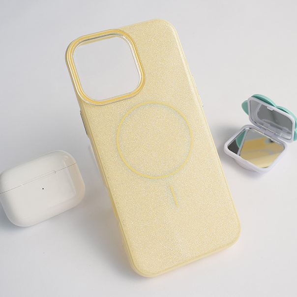 Maska za iPhone 16 Pro Max Mag Case Fashion Glitter žuta - 616381