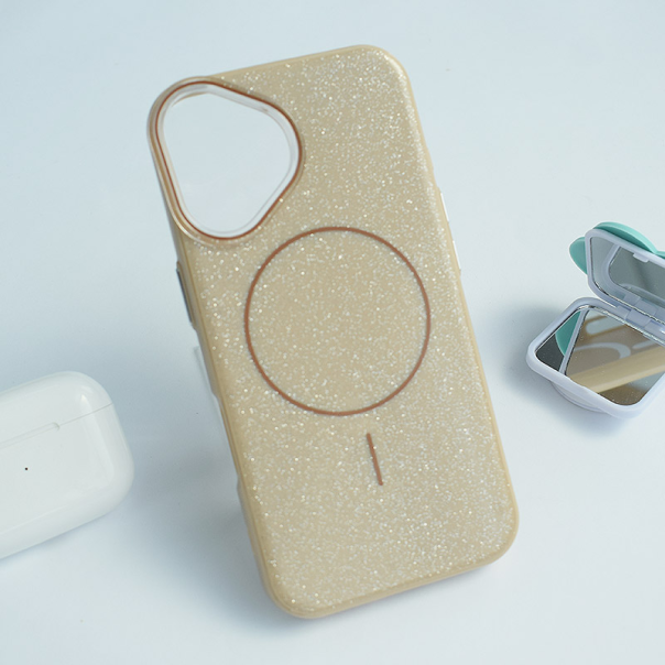 Maska za iPhone 16 Mag Case Fashion Glitter zlatna - 616366