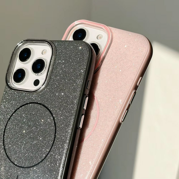 Maska za iPhone 17 Mag Case Fashion Glitter žuta - 618403