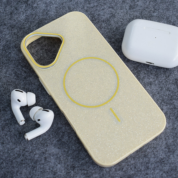 Maska za iPhone 17 Mag Case Fashion Glitter žuta - 618403