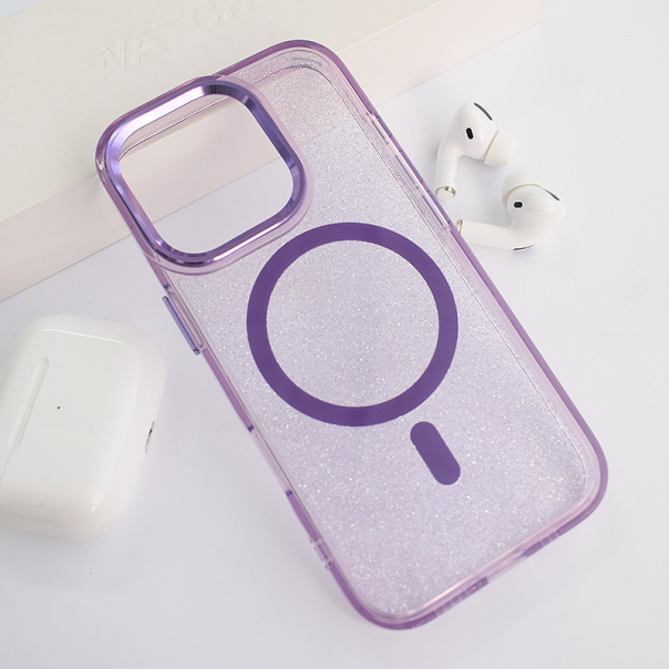 Maska za iPhone 16 Pro Mag Case Glitter ljubičasta - 616312