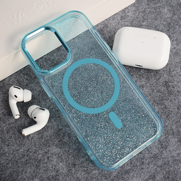Maska za iPhone 17 Mag Case Glitter plava - 618349