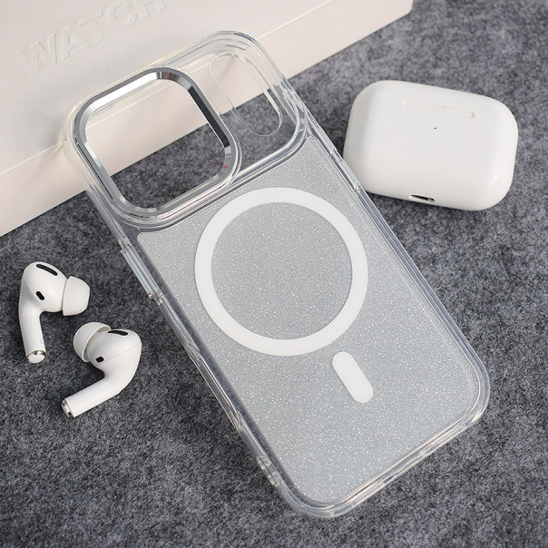 Maska za iPhone 17 Pro Max Mag Case Glitter bela - 618355