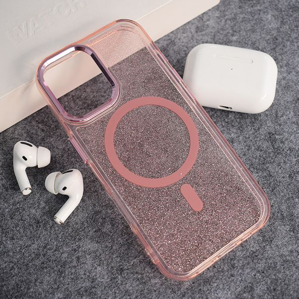 Maska za iPhone 17 Mag Case Glitter roze - 618348
