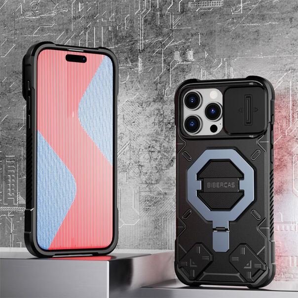 Maska za iPhone 14 Pro Max Bibercas Matrix crna - 611252