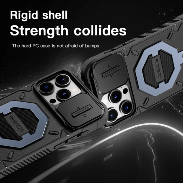 Maska za iPhone 15 Bibercas Matrix crna - 611253