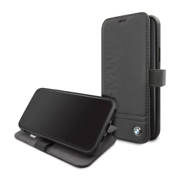 Maska za iPhone 11 Pro crna na preklop BMW Faceplate Flip - BMFLBKSN58LLSB