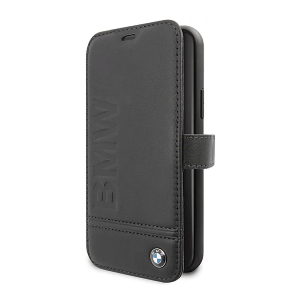 Maska za iPhone 11 Pro crna na preklop BMW Faceplate Flip - BMFLBKSN58LLSB