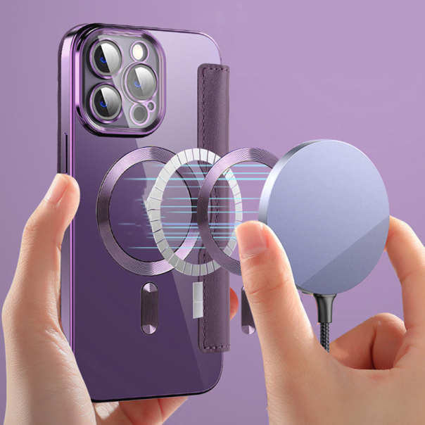 Maska za iPhone 14 Pro Max na preklop Coral Mag Case Book ljubičasta - 600546