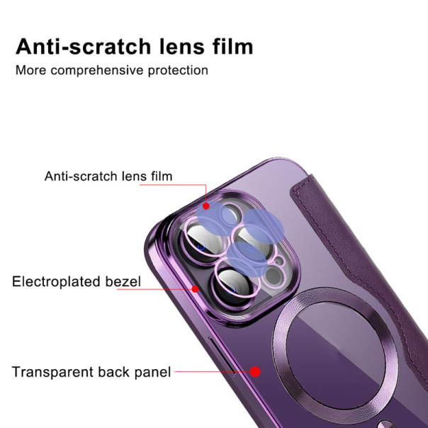 Maska za iPhone 14 Pro Max na preklop Coral Mag Case Book ljubičasta - 600546